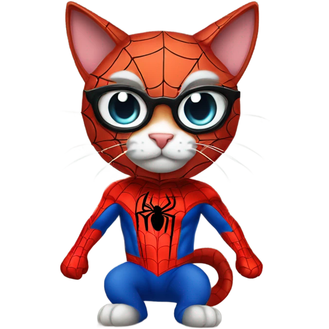 cat cosplaying spider man emoji