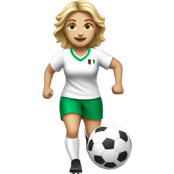 A white Italian woman playing soccer emoji