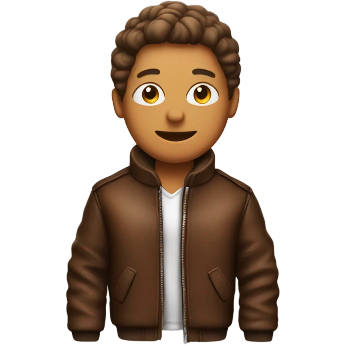 Wine bottle wearing a brown bomber leather jacket emoji