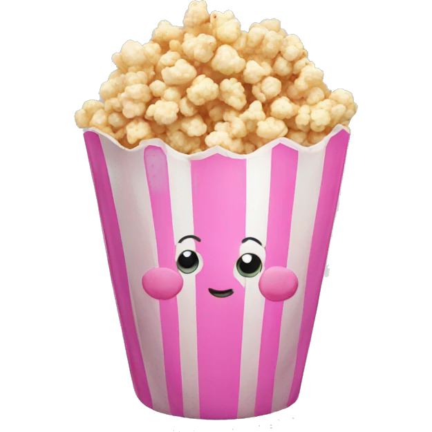 Pink popcorn emoji