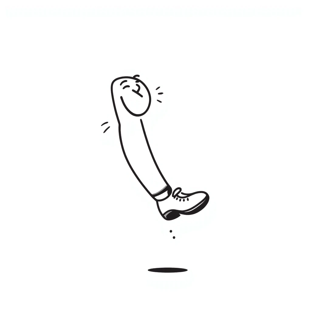 smiling leg hand drawn doodle emoji