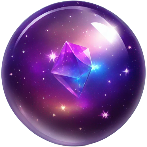 crystal magic ball with stars galaxy emoji