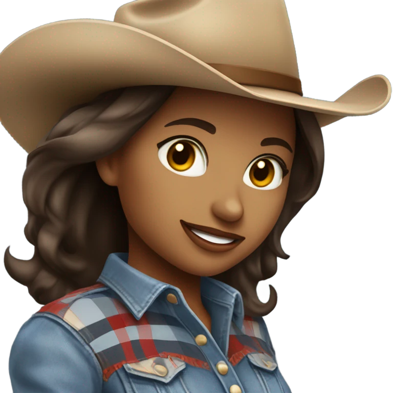 Very pretty brunette cowgirl  emoji