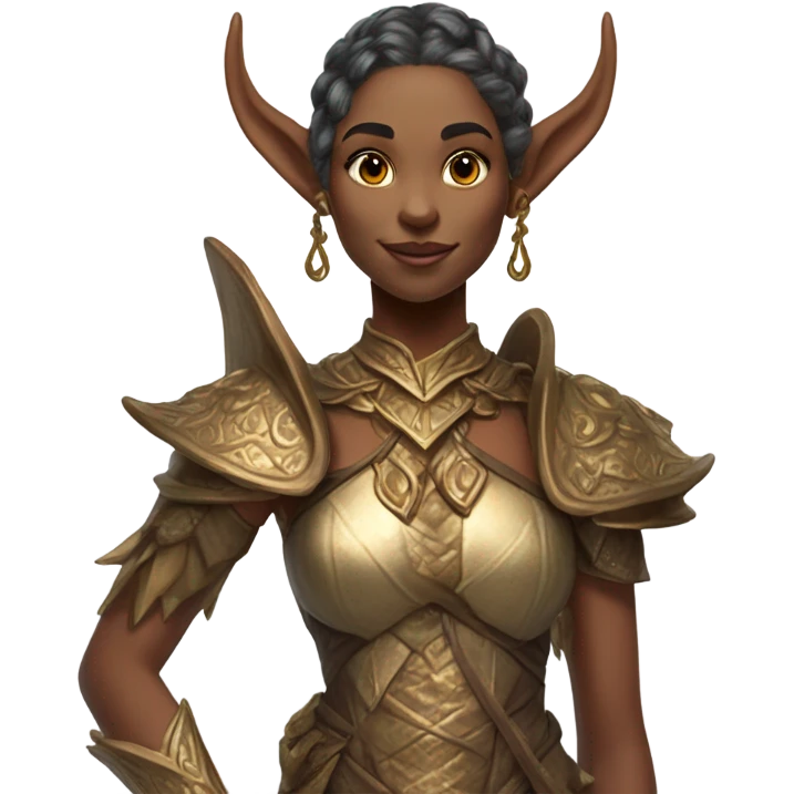 an elf woman login holding jolly bronze dragon emoji