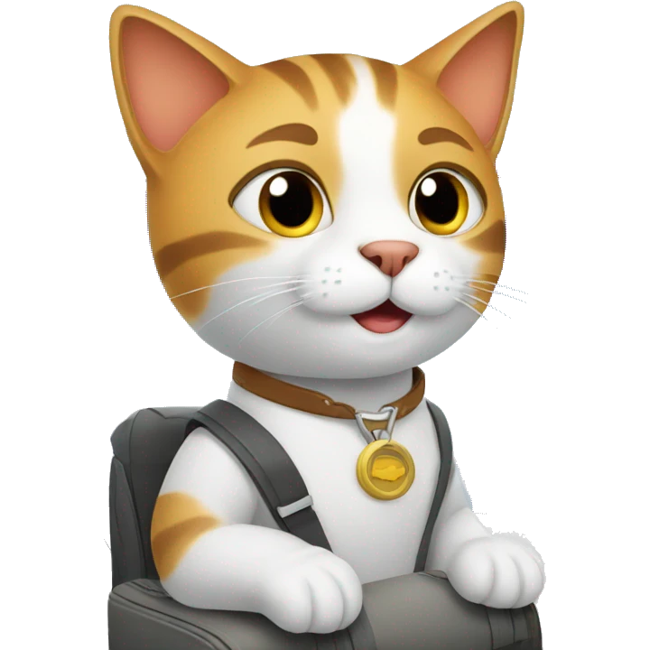 cat traveling by plane emoji