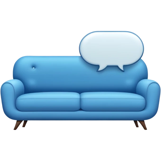 modern sofa with speech bubble emoji