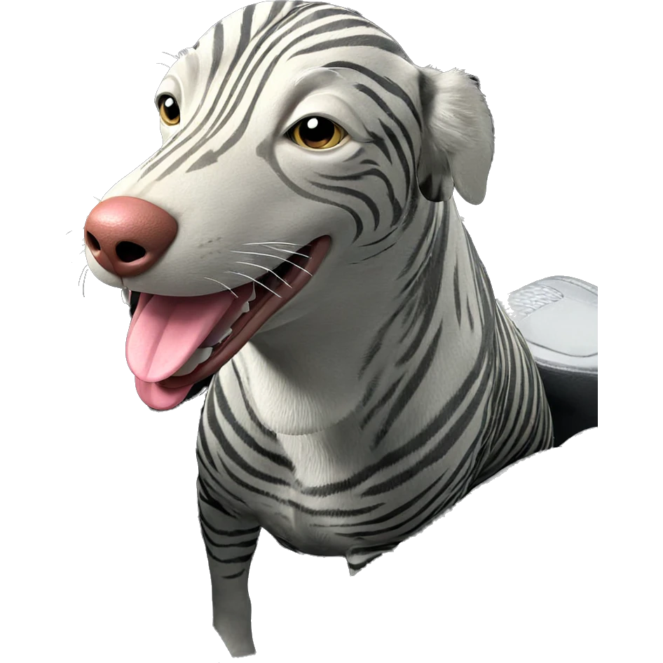 striped animal with tongue out emoji