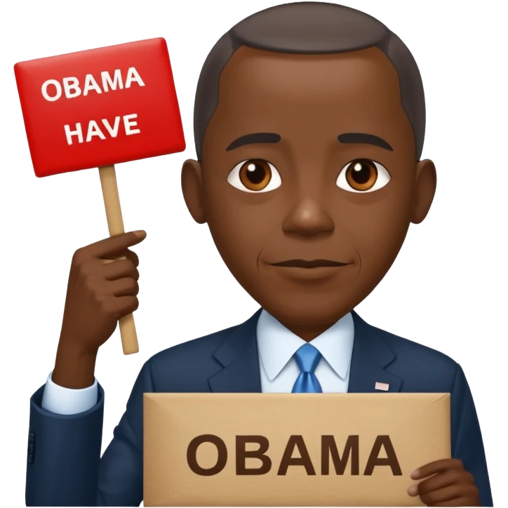 Obama holding a sign that says Obama Have Dih 💔 emoji