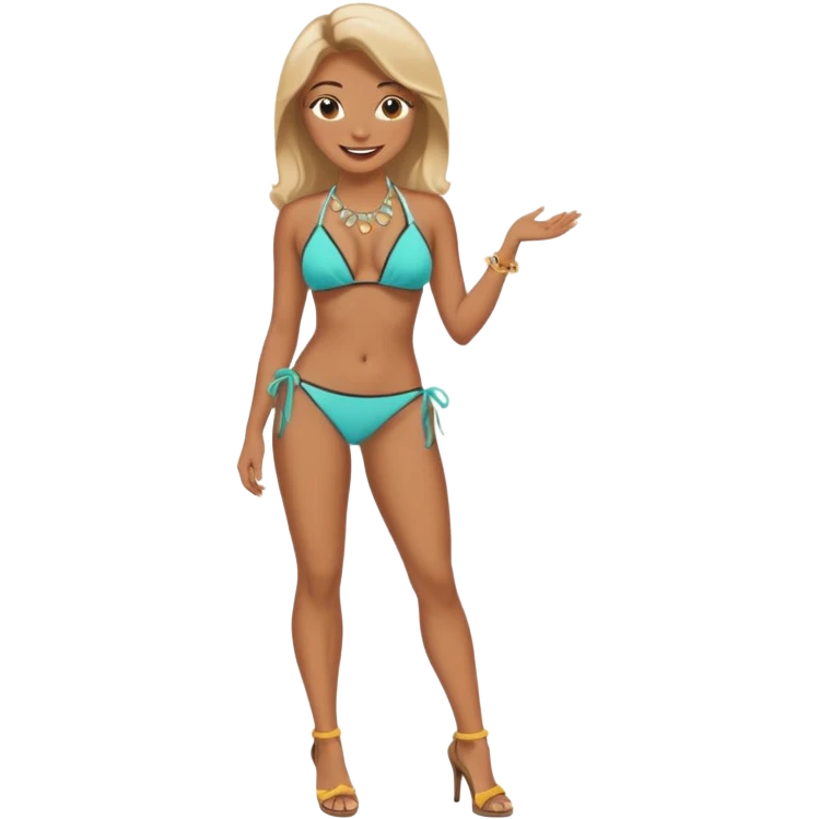 😃+👙👠📿 emoji