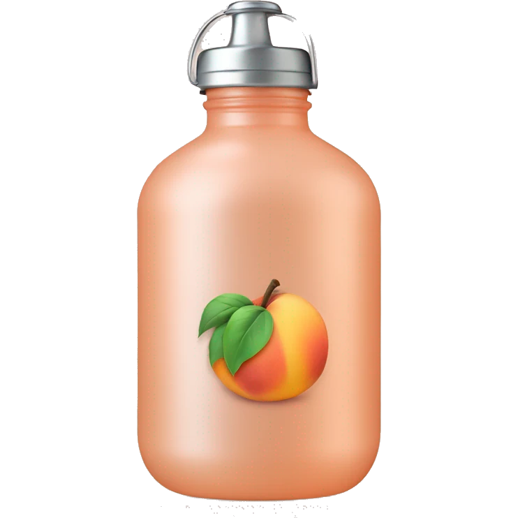 Waterbottle peach with silver screw top lid emoji