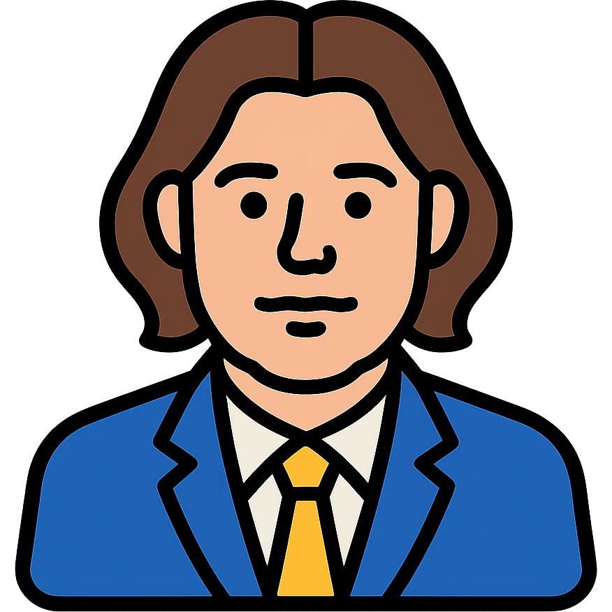 portrait of Deutsch Tamás, Hungarian politician, clean modern icon style emoji
