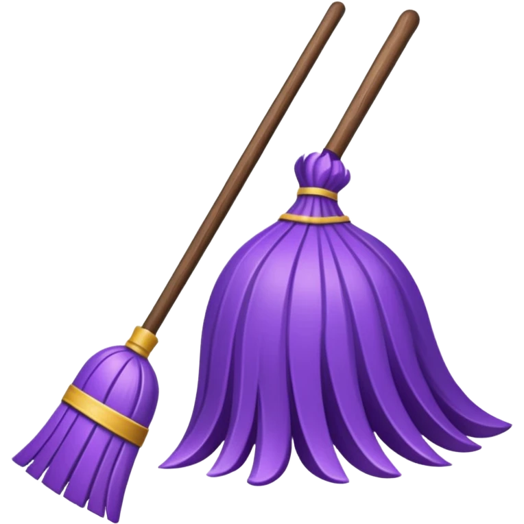 purple magic broom emoji