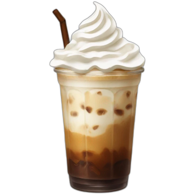 Iced coffee with whipped cream emoji