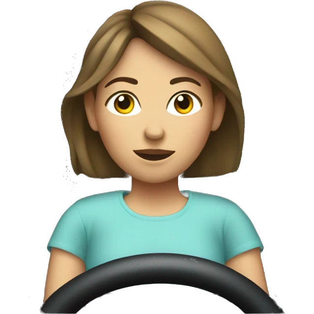 girl Driving with car neck rest emoji