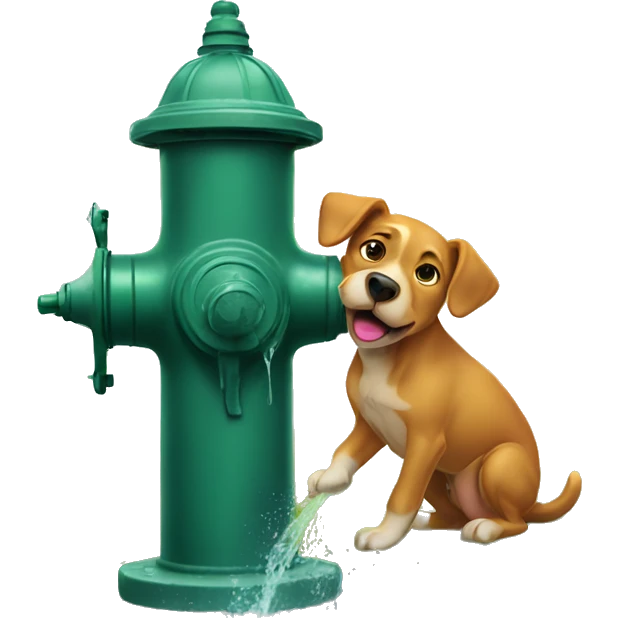 Dog peeing on fire hydrant  emoji