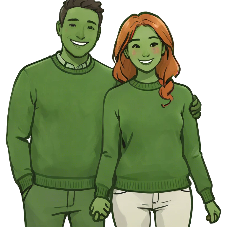 happy couple indoors together emoji