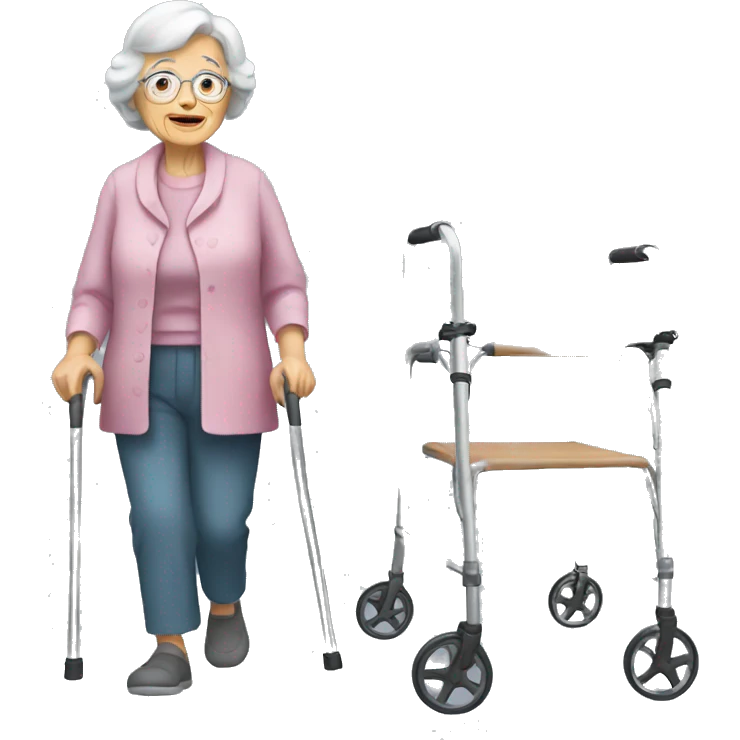 Old lady with walker emoji