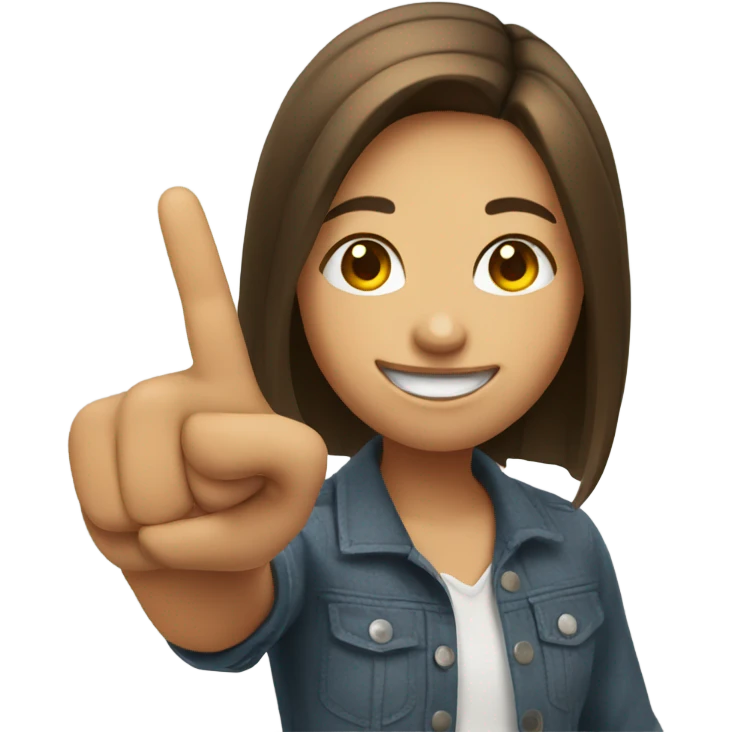 girl throwing her finger up smiling emoji