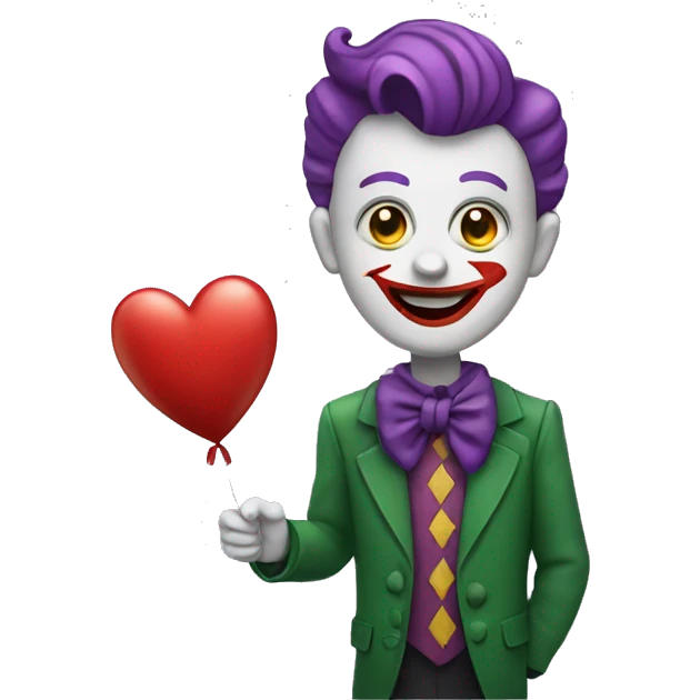 Jocker holding heart balloon  emoji