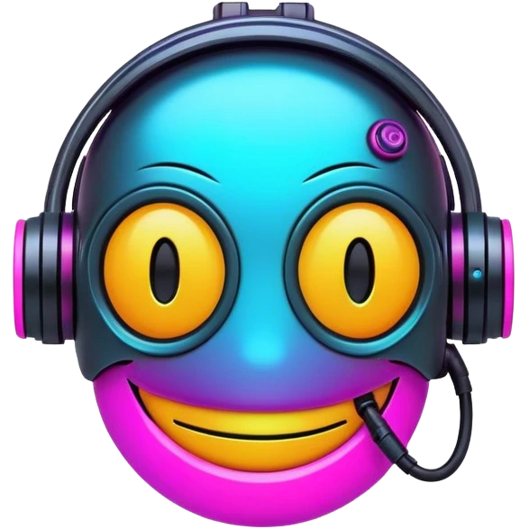 happy smiley in a cyberpunk style emoji