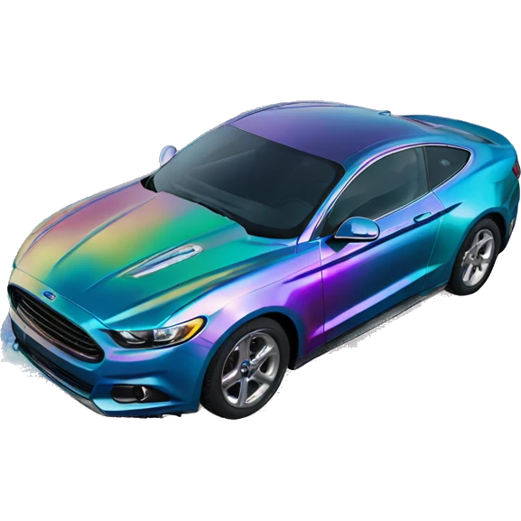 Holographic oil slick rainbow oilslick ford car emoji