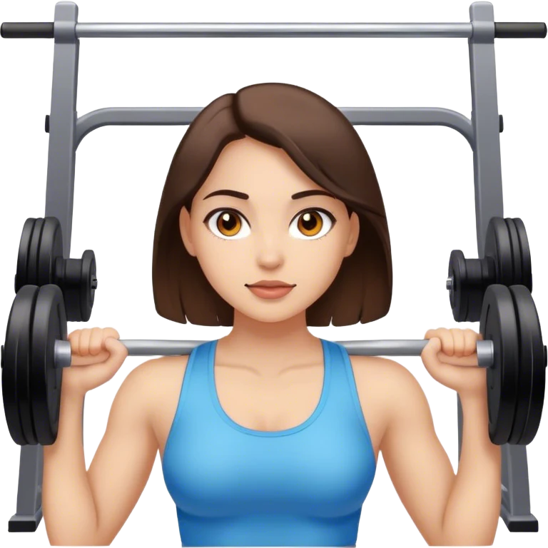 White girl with brown eyes brunette in gym emoji