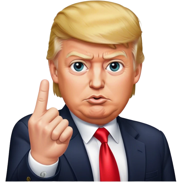 donald trump shows one finger photorealistic emoji