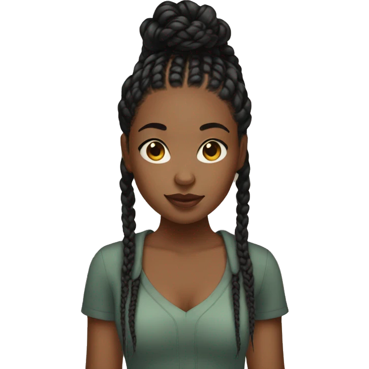 Black girl with box braids emoji