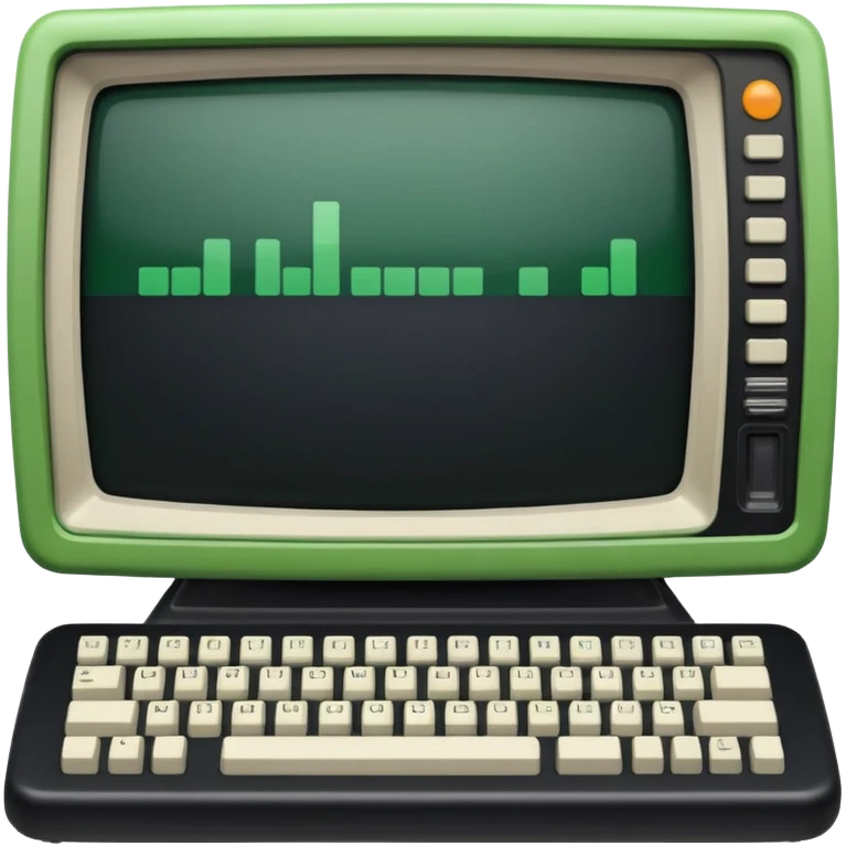 mac os icon code computer retro terminal, black and green emoji