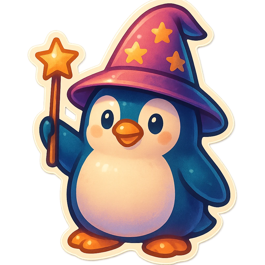 Penguin Wizard emoji