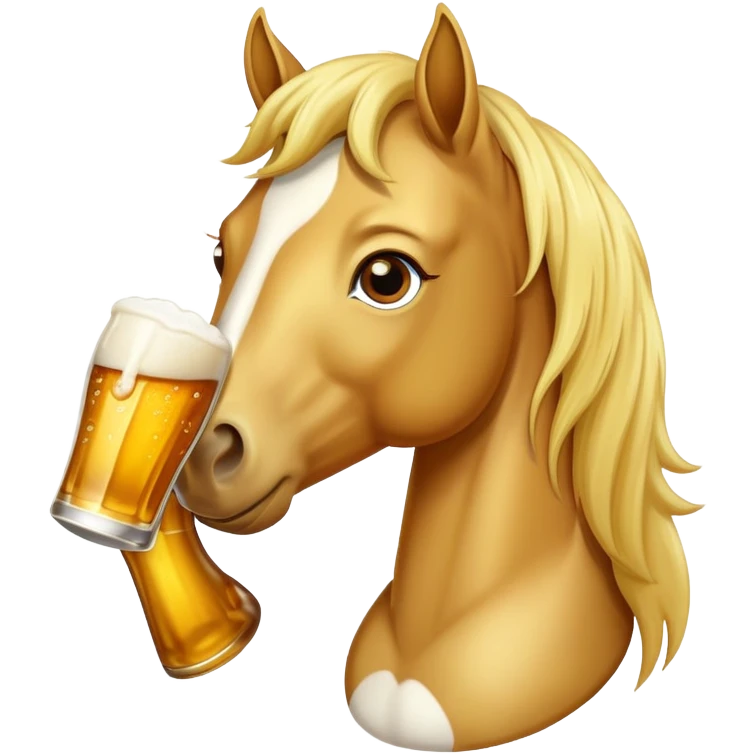 Cavalo bebendo cerveja emoji