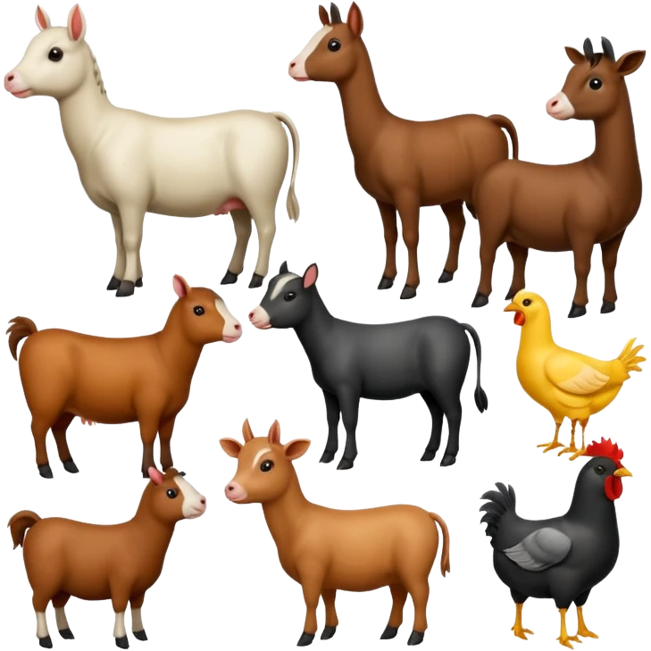🐖🐄🦆🐔🐎🐑🐐🦃🫏🪿 emoji