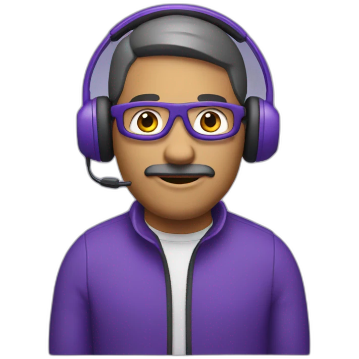 Full Purple man with headset emoji