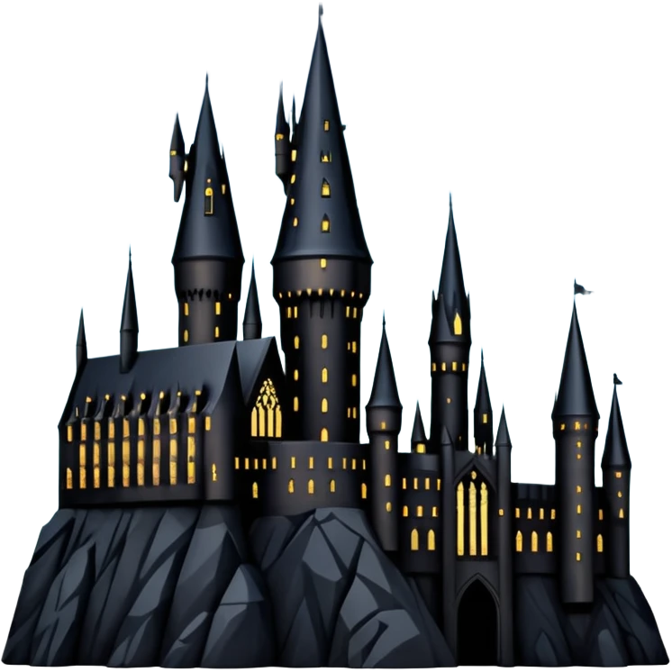 hogwarts castle on a starry night silhouette  emoji