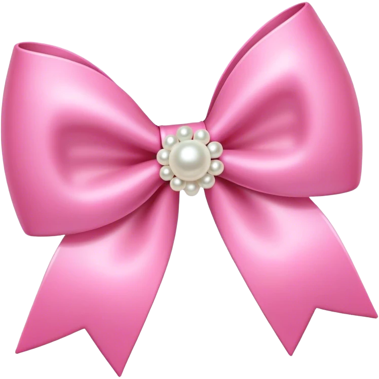 Pink bow with pearls emoji