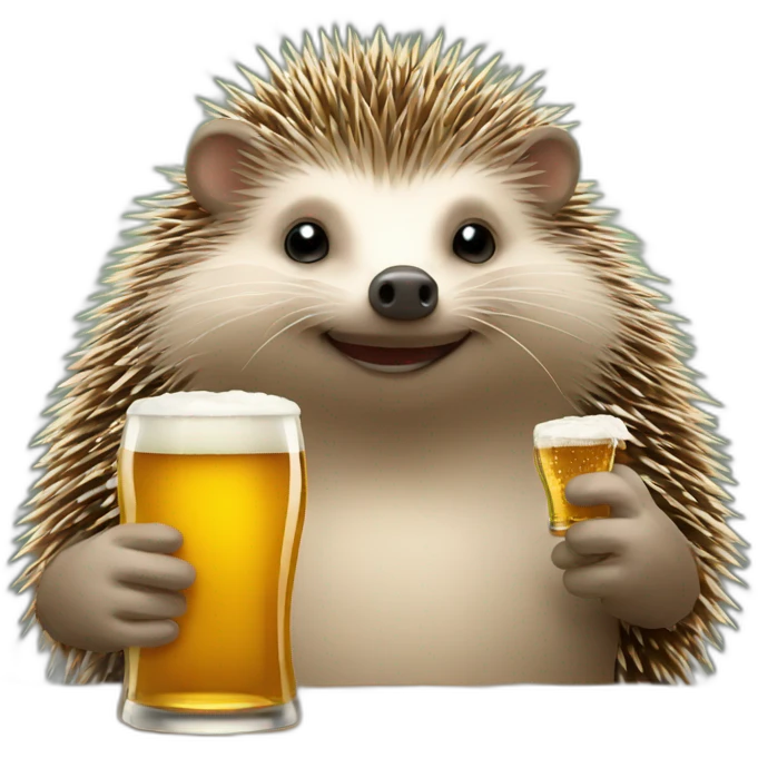 hedgehog drinking beer for bitcoin emoji