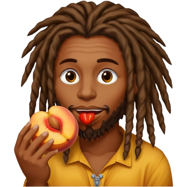 dreadhead eating peach emoji
