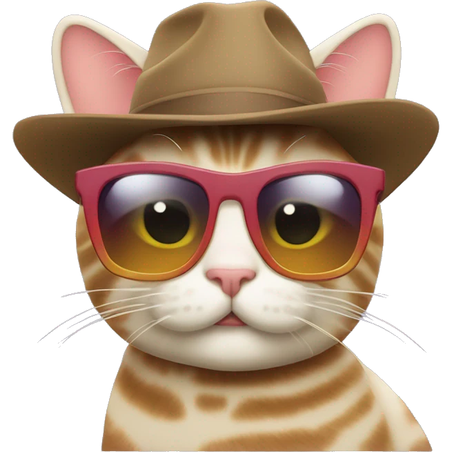 ￼ Cat with sunglasses ￼ emoji