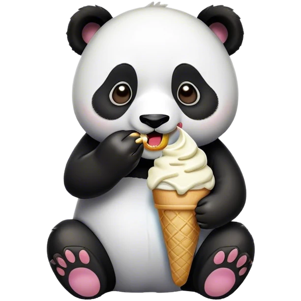Panda eating ice cream emoji