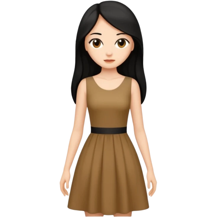 emoji de mujer morena pelo largo con cintura emoji