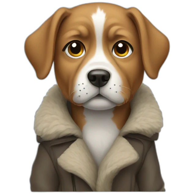 Dog with coat emoji