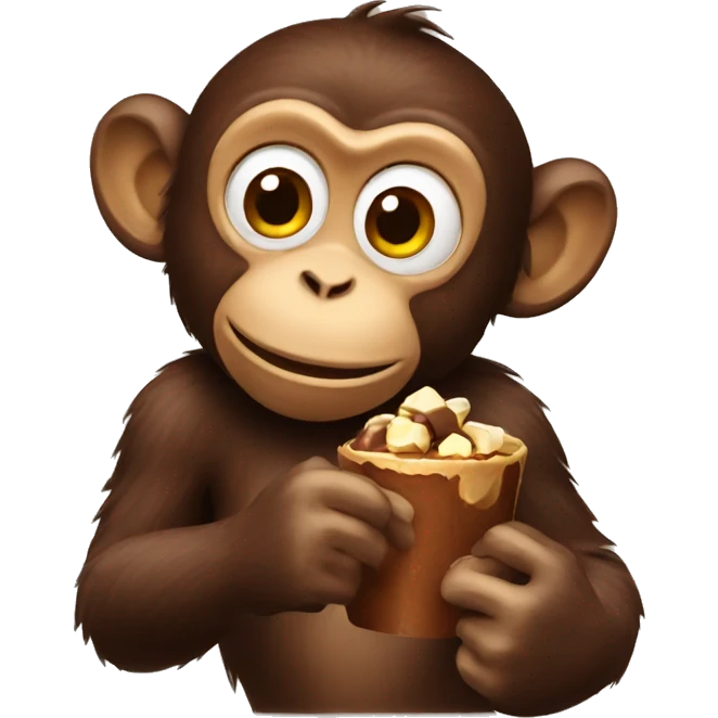 Monkey eating chocolate  emoji