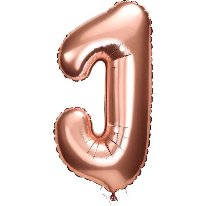 first birthday rose gold number ONE balloon  emoji