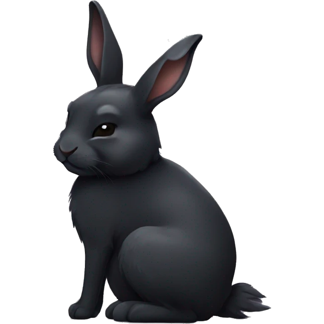 Black rabbit sleeping emoji