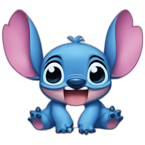 Blue and pink Stich  from lilo and stich emoji