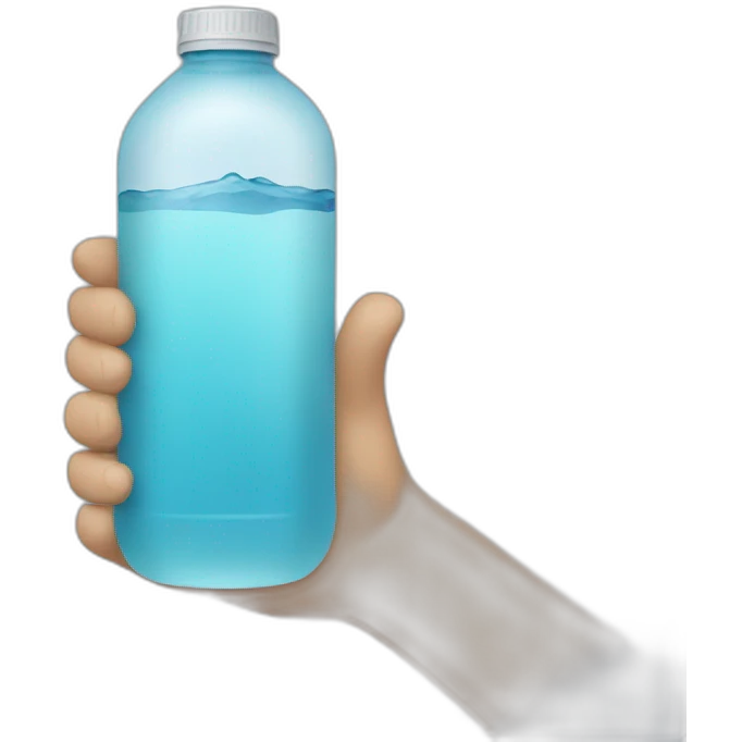 hand holding a water bottle emoji