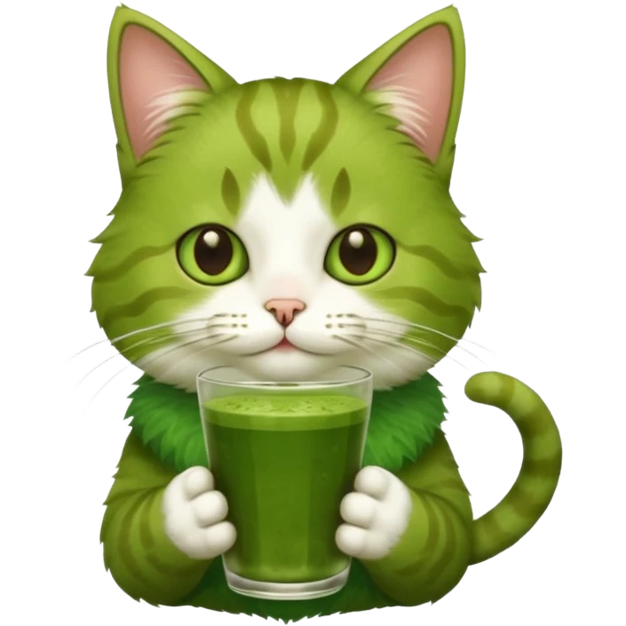 Cat drinking matcha emoji