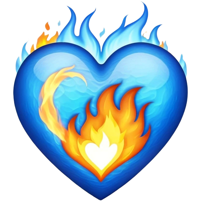 blue heart on fire emoji ❤️‍🔥 emoji