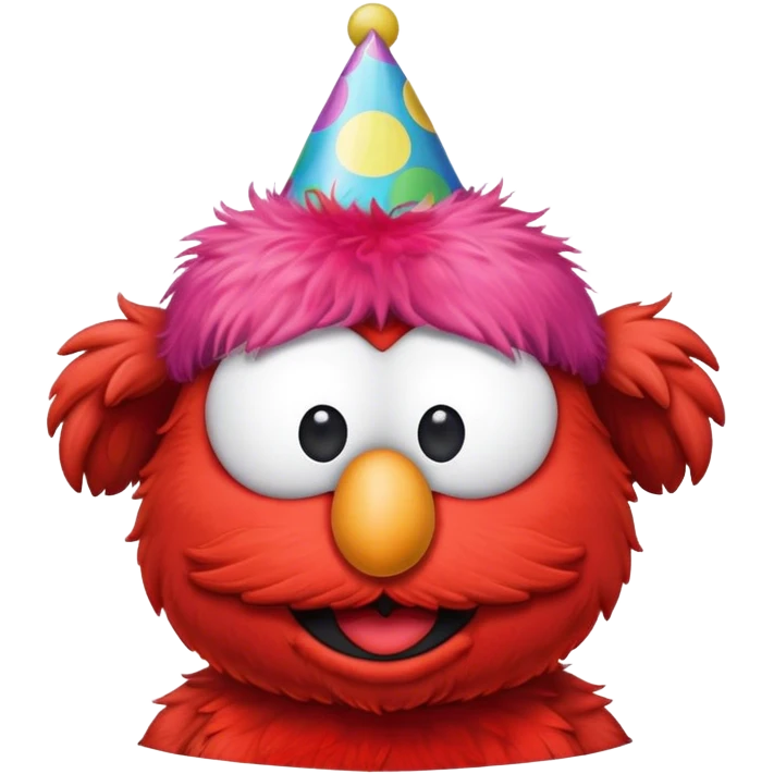Elmo in a party hat emoji