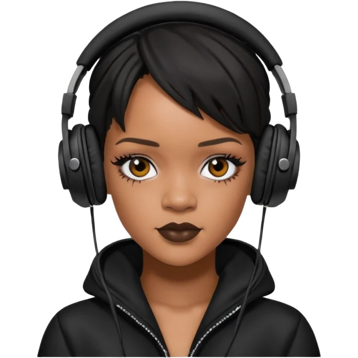rihanna Black Headphones emoji